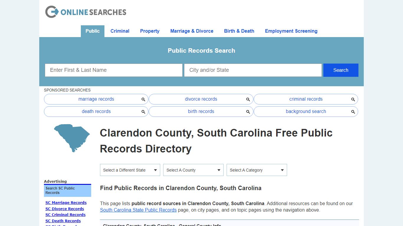 Clarendon County, South Carolina Public Records Directory